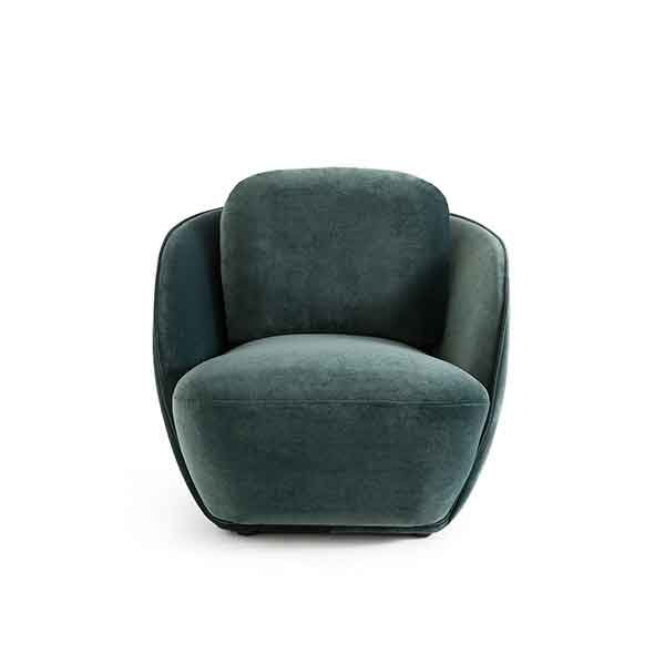 Ampm - Fauteuil boule tissu velours, Alpine