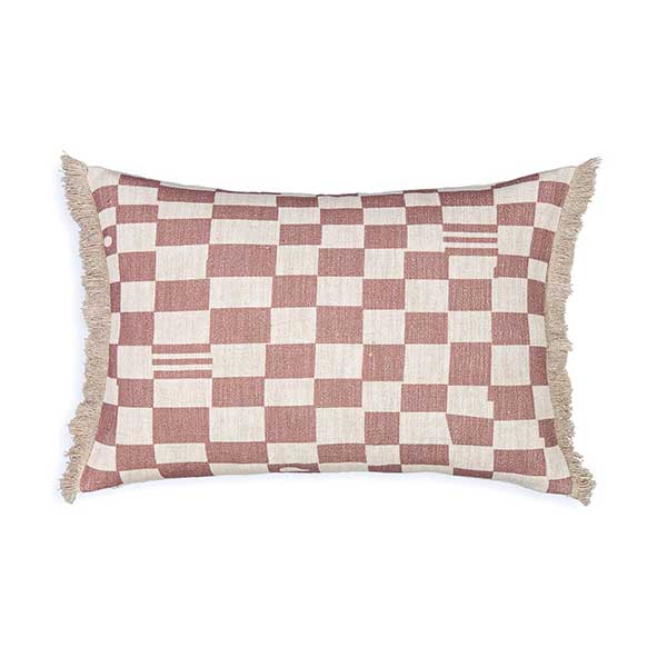 Ampm - Housse de coussin damier en lin et coton, Garoya