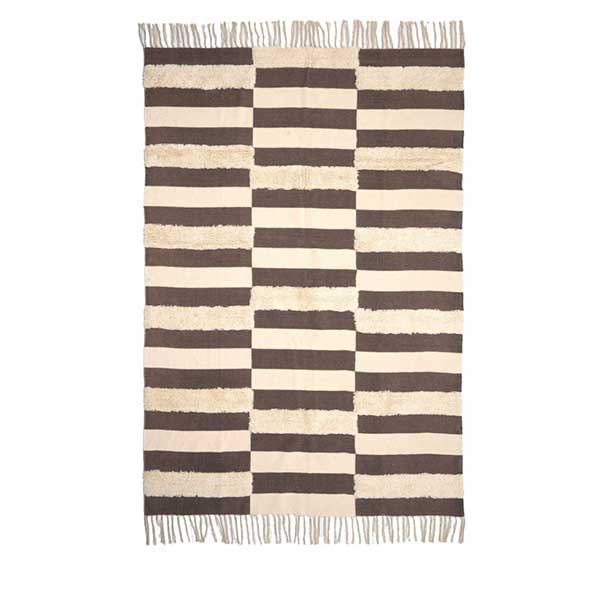 Drawer - Tapis ethnique marron en coton, Raw