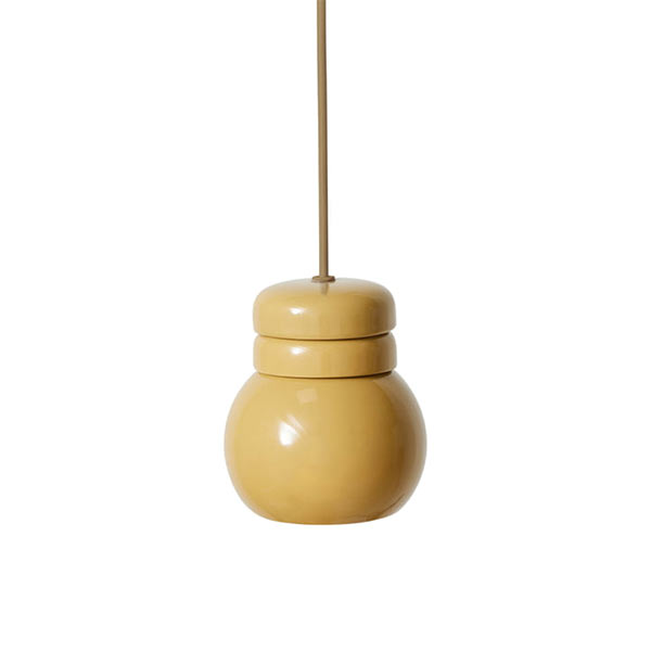 HKliving - Lampe en céramique jaune, Buld