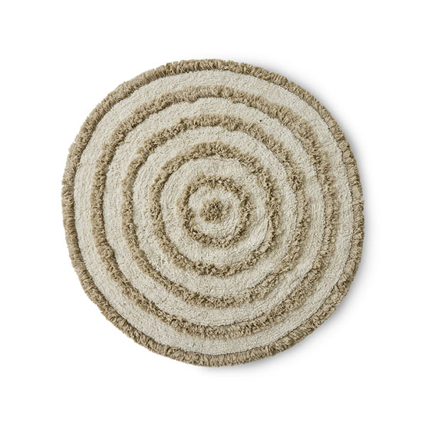 HKliving - Tapis de bain rond 120 cm tufté