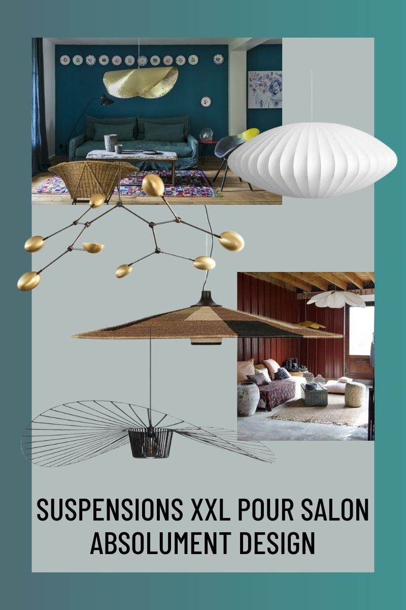 Retrouvez une sélections de suspensions XXL pour salon absolument design