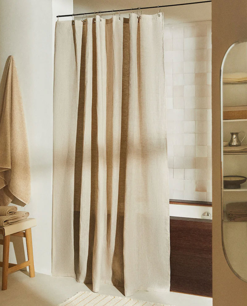 Rideau de douche en lin 180x200 cm sur Zara Home