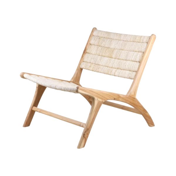 HK Living - Fauteuil en teck et fibres naturelles, Abaca