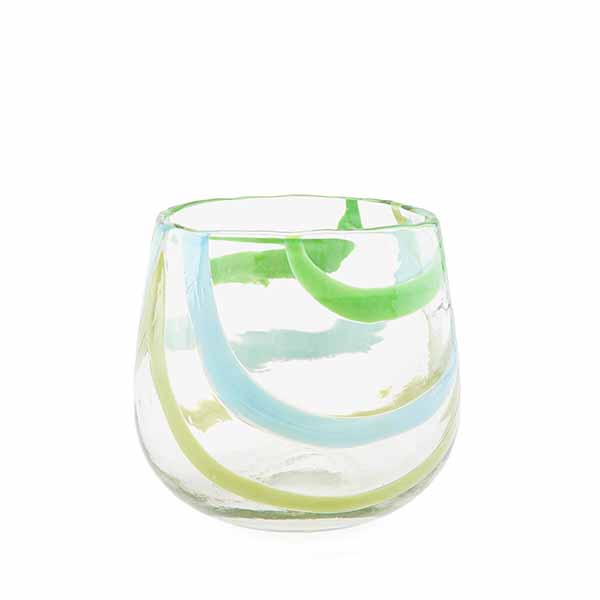 Ampm - Vase en verre transparent à motifs, Spezita