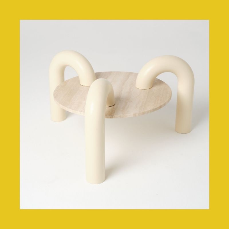 Axel Chay - Table basse en travertin, Suspension