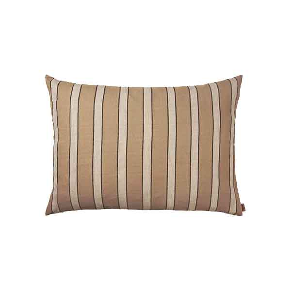 Ferm Living - Coussin en coton marron rayé, Brown