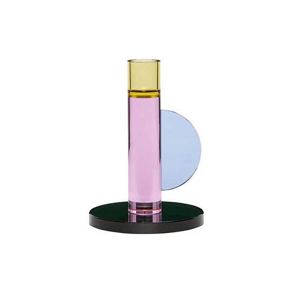 Hübsch - Bougeoir en cristal multicolore, Astro