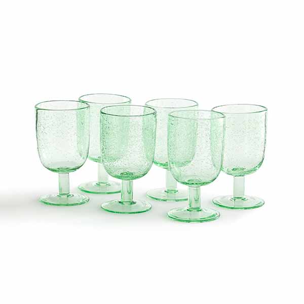 La Redoute Intérieurs - Verres à pied verre bullé, Faraji