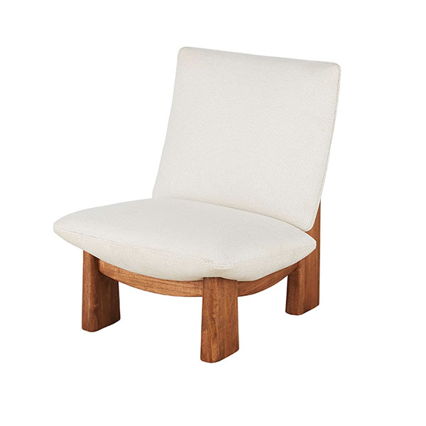 Maisons du Monde - Fauteuil beige et pieds en bois d'hévéa, Amaya