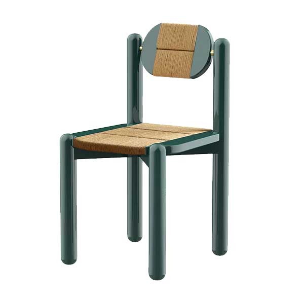 Margaux - Keller Collections Chaise tressée en frêne vert pinède laqué, Mireio