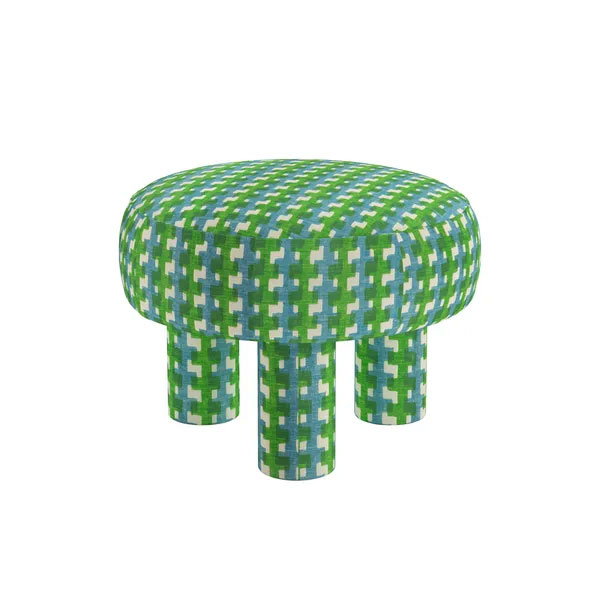 Popus Éditions - Pouf en tissu impression vintage, Ludmila - Design : Fanny Gicquel
