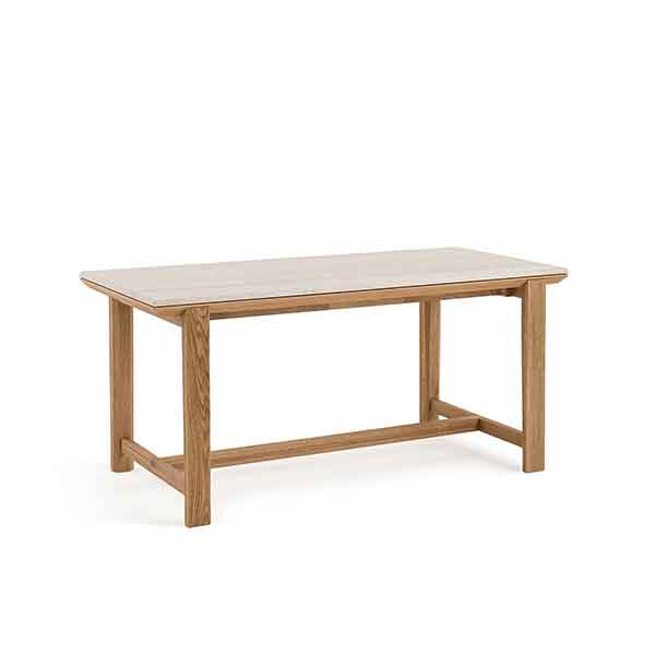 Ampm - Table de repas travertin, Campania design E.Gallina