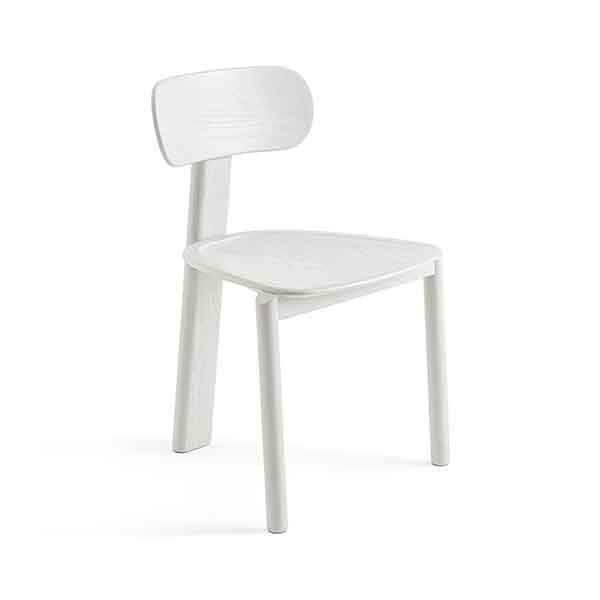 Ampm - Chaise en chêne teinté blanc, Marais - Design E.Gallina