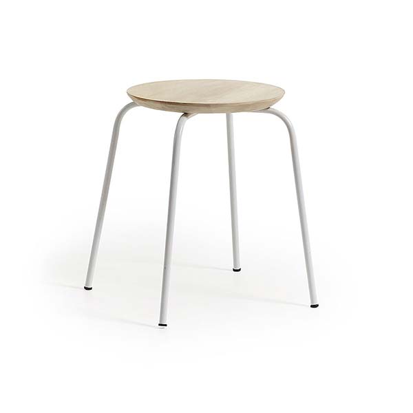 Kave Home - Tabouret empilable en métal et bois, Ren