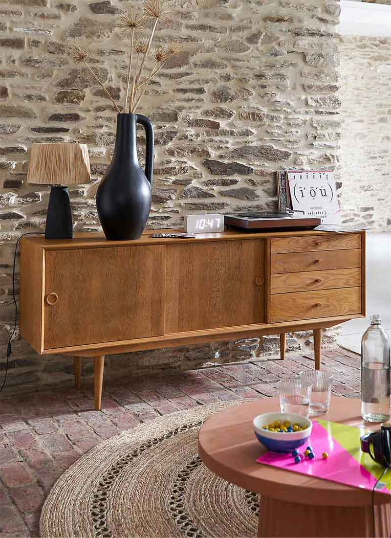La Redoute Intérieurs - Buffet vintage, 2 portes, 4 tiroirs, Quilda