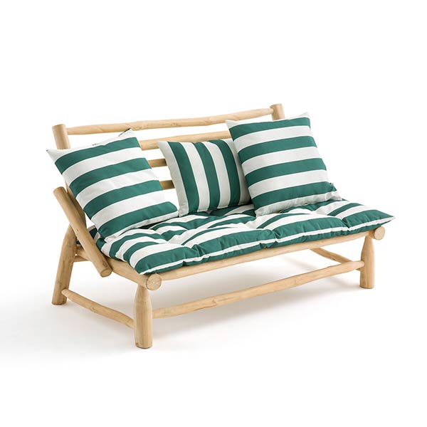La Redoute Intérieurs - Matelas d'extérieur rayé blanc et vert, Hendaye