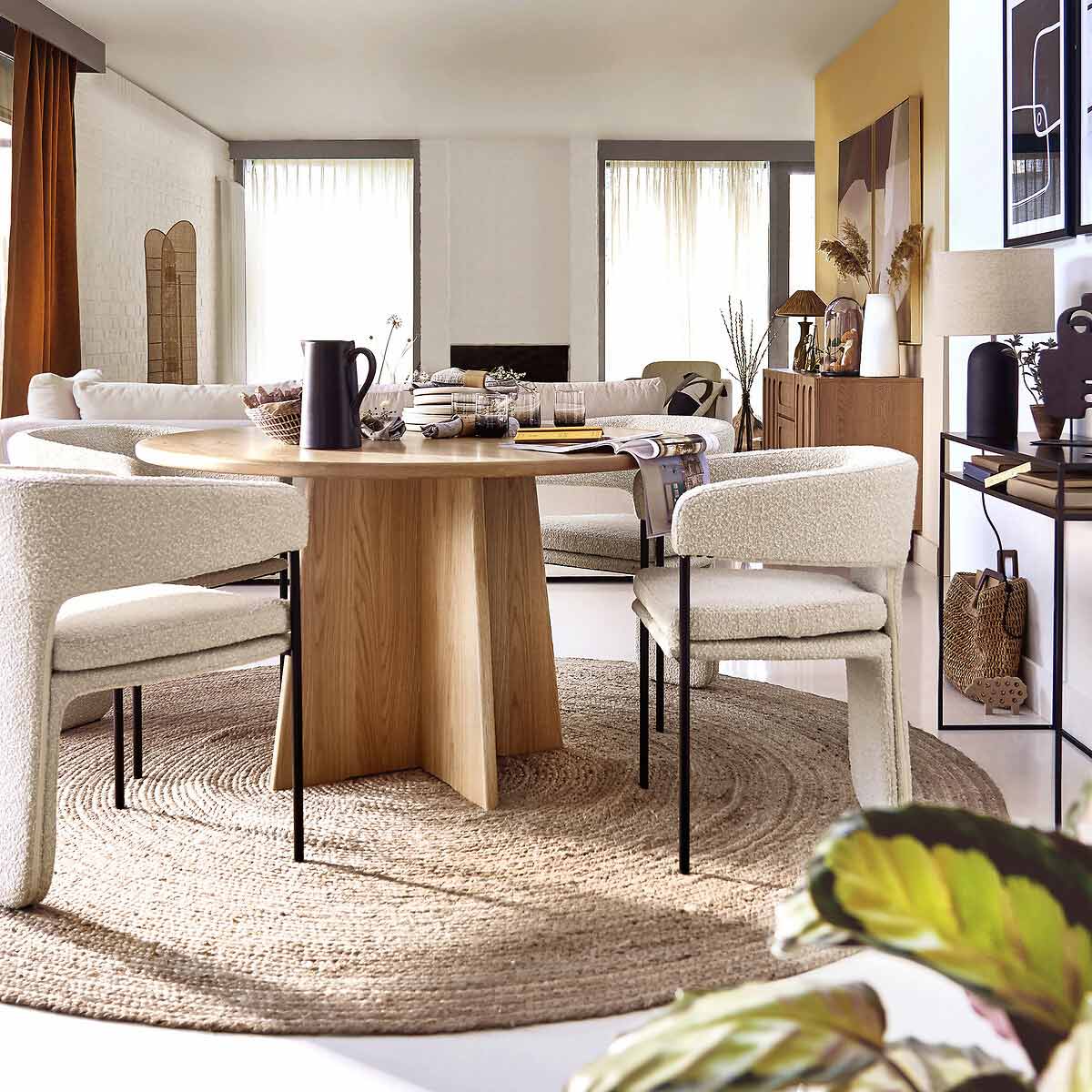 La Redoute Intérieurs - Table en plaqué chêne 4/6 couverts, Ajowan