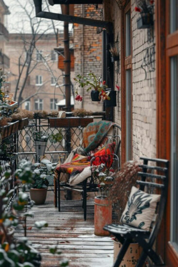 Un balcon en hiver