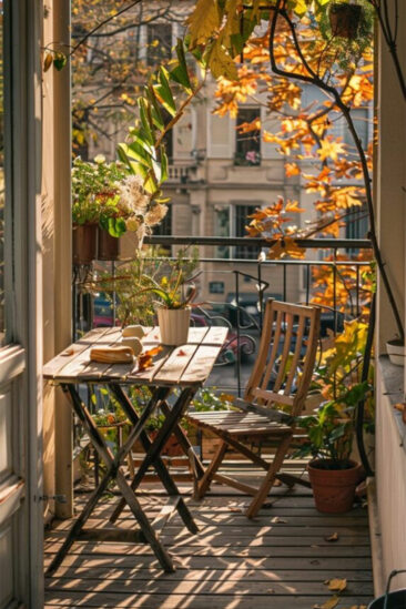 Un balcon à l'automne