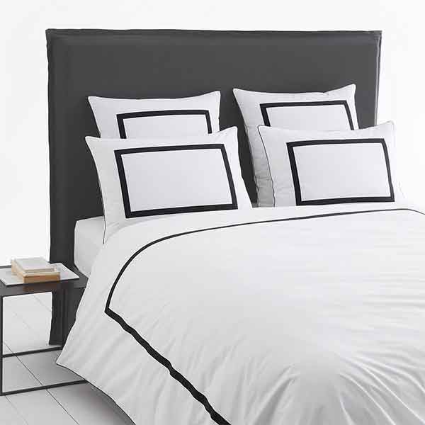 Ampm - Housse de couette percale bio noir et blanc, Othoza