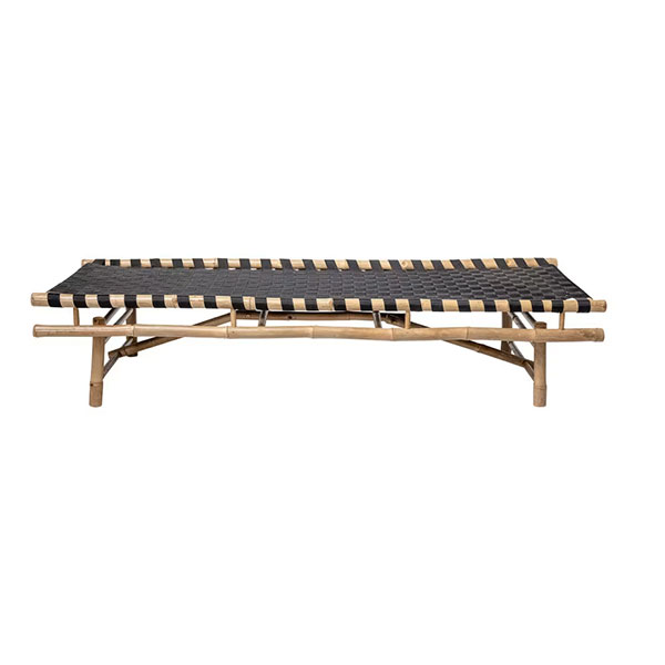 Bloomingville - Bain de soleil daybed en bambou noir, Vida