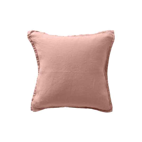 Carré Blanc - Housse de coussin lin lavé rose, Songe