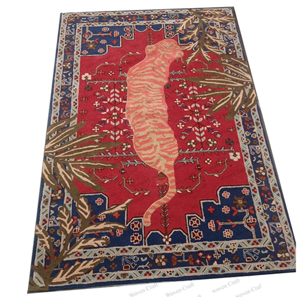 WOOVENCRAFT sur Etsy - Tapis capitonné à la main tigre du Bengale