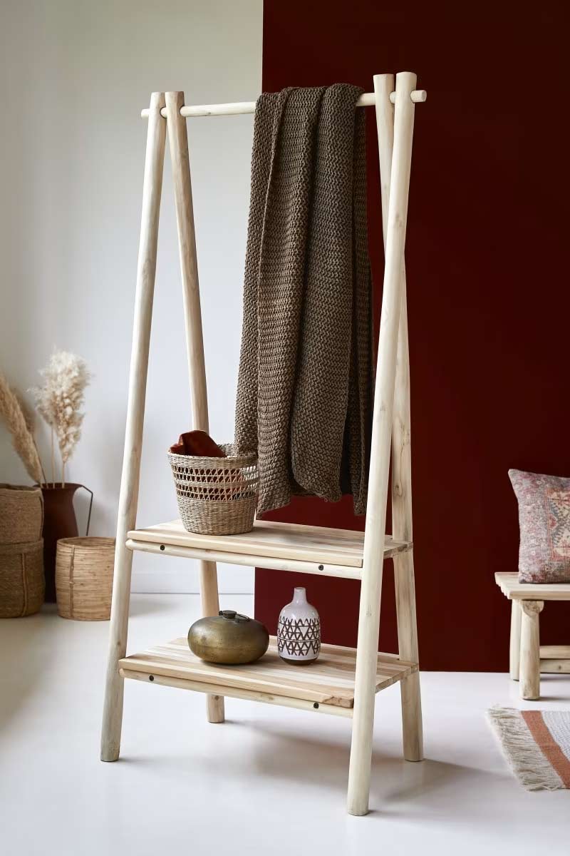 Tikamoon - Portant en teck massif, Kilim