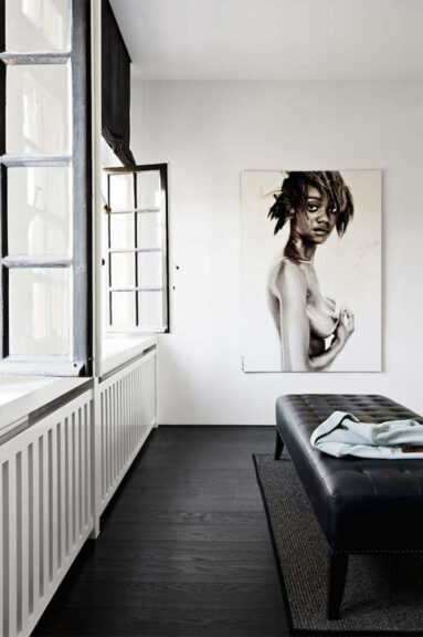 Parquet teinté huilé en noir
