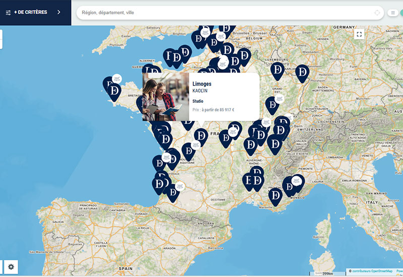Carte des programmes immobiliers Edouard Denis en France