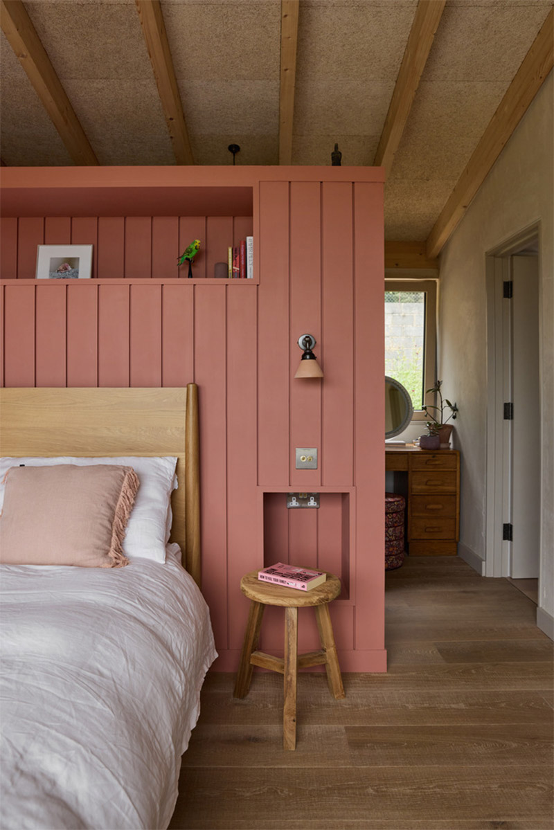 Une chambre moderne avec des couleurs pastels douces Une chambre moderne avec des couleurs pastels douces