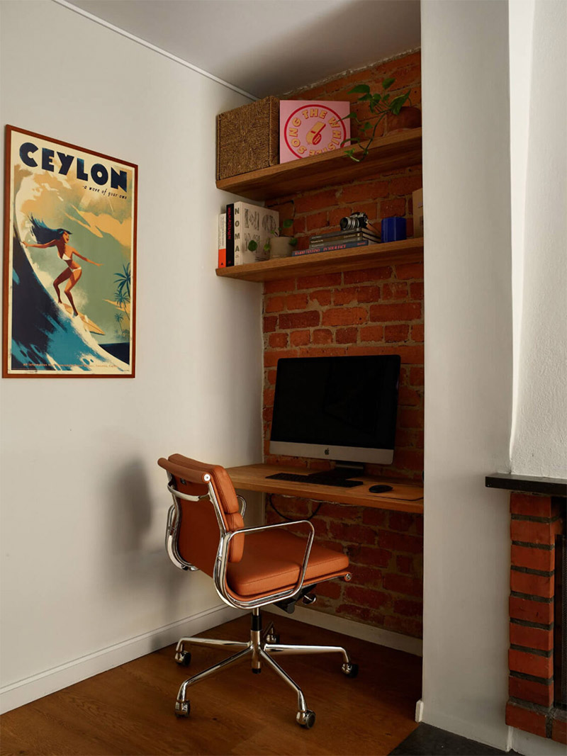 Un appartement à Stokholm - Le coin bureau et sa chaise au look vintage Un appartement à Stokholm - Le coin bureau et sa chaise au look vintage