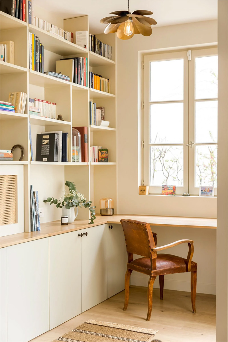 Marika Hannotin – Projet : Maison viticole à Bougival - Un espace bureau aménagé Marika Hannotin – Projet : Maison viticole à Bougival - Un espace bureau aménagé