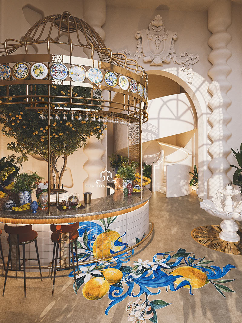 Design 3d - Projet : L'albero di limone, un restaurant italien Design 3d - Projet : L'albero di limone, un restaurant italien