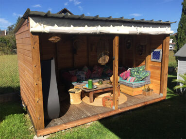 Bâche de fermeture sur mesure d'une terrasse extérieure