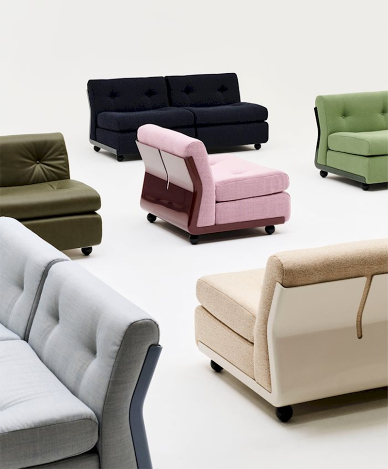 Réédition du saofa Amanta du design Mario Bellini par la marque suédoise Hay