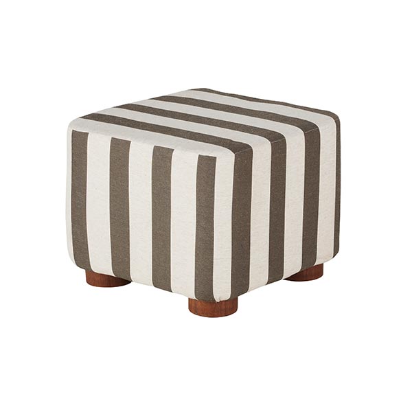 Maisons du Monde - Pouf en coton rayé vert et blanc, Umed