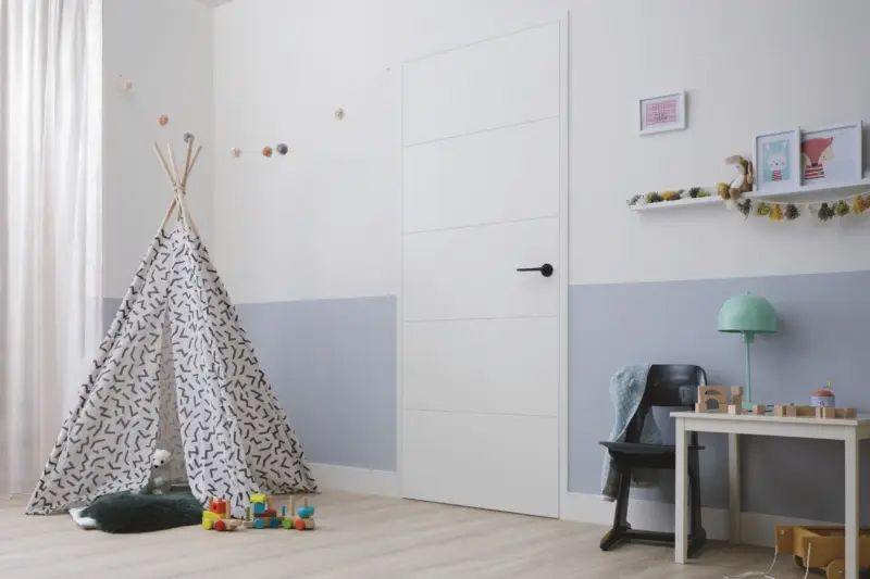 Porte rainurée, laquée Svedex pour chambre d'enfant design