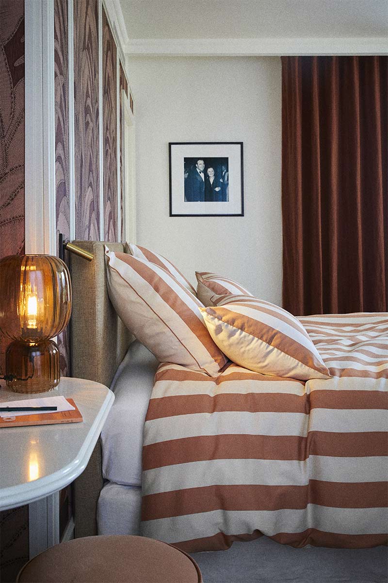 Cyrillus - Housse de couette satin de coton à rayures terracotta et blanc, Anouk