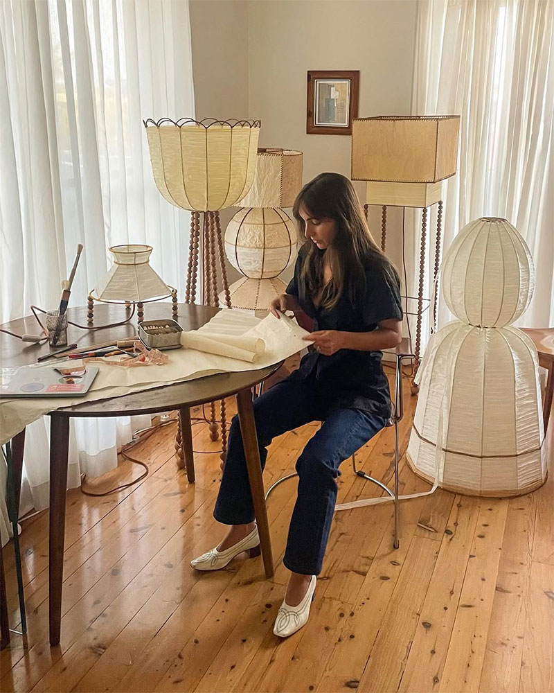 Lana Launay, chez elle, dans son atelier Lana Launay, chez elle, dans son atelier