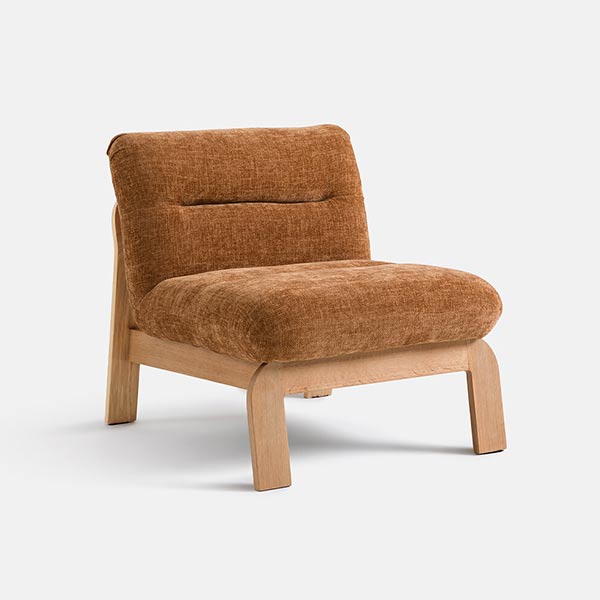 La Redoute Intérieurs -Fauteuil bas rembourré chêne/bronze, Talet
