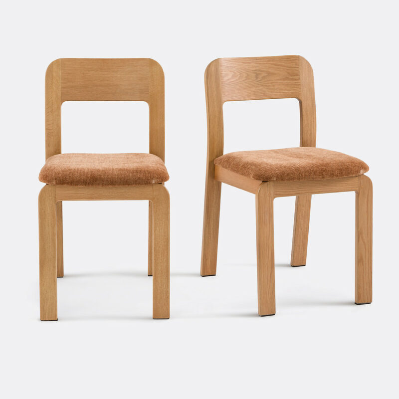 La Redoute Intérieurs - Lot de 2 chaises rembourrées en chêne massif, Talet
