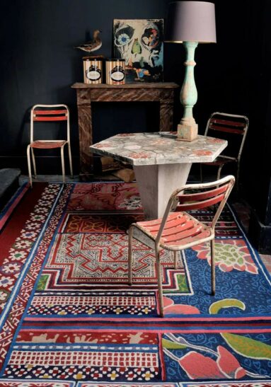 Toutelemonde Bochart - Tapis en laine viscose et tufté main, Baya Multi rouge - Design : Florence Bourel