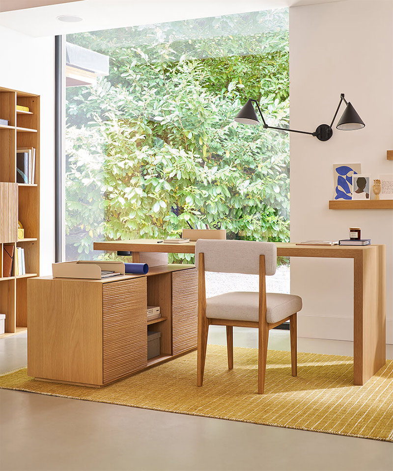 AMPM - Le bureau à combiner bureau en chêne et plaqué, Mikube