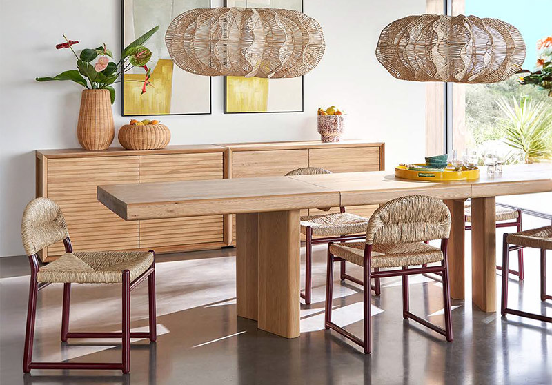 Ampm - Table à allonges en chêne massif, Olaga - 2199 € en L 216 à 296 x H 75 x P 80 cm