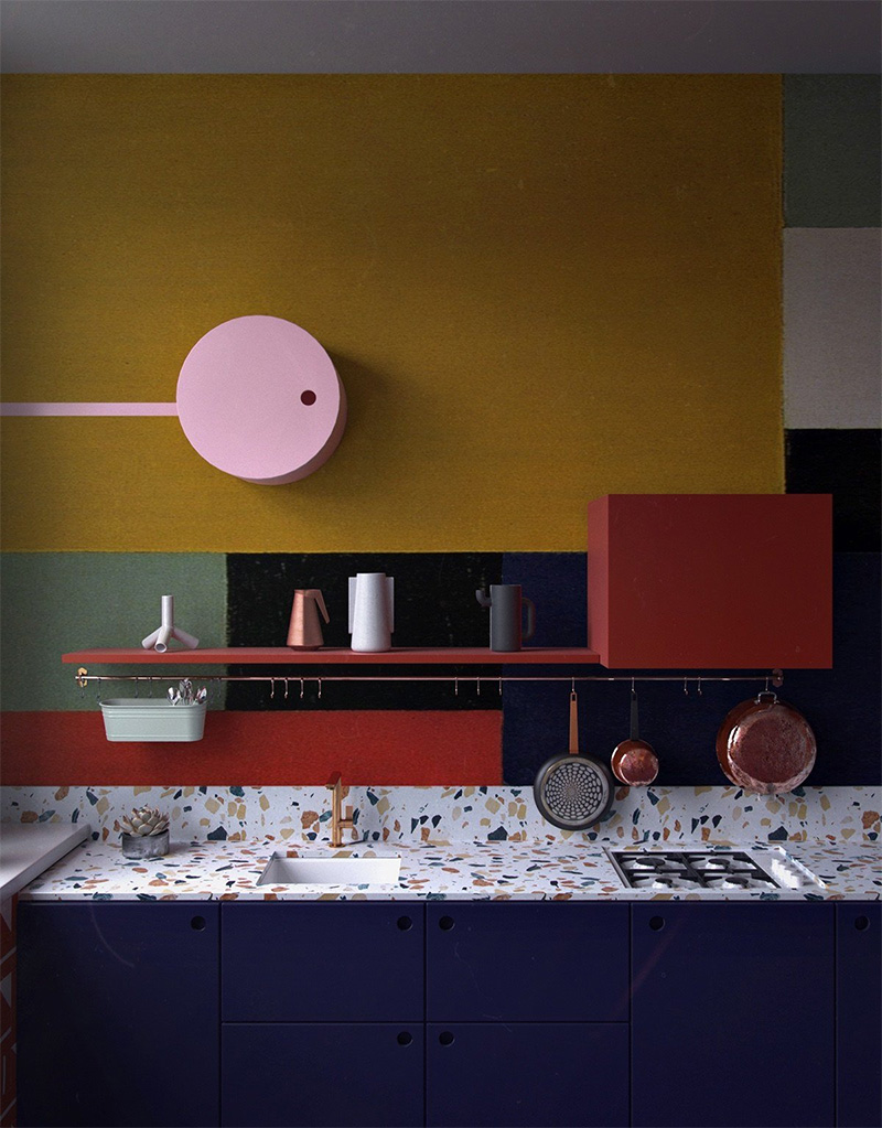 Une cuisine Color Block par Daria Zinovatnaya Une cuisine Color Block par Daria Zinovatnaya