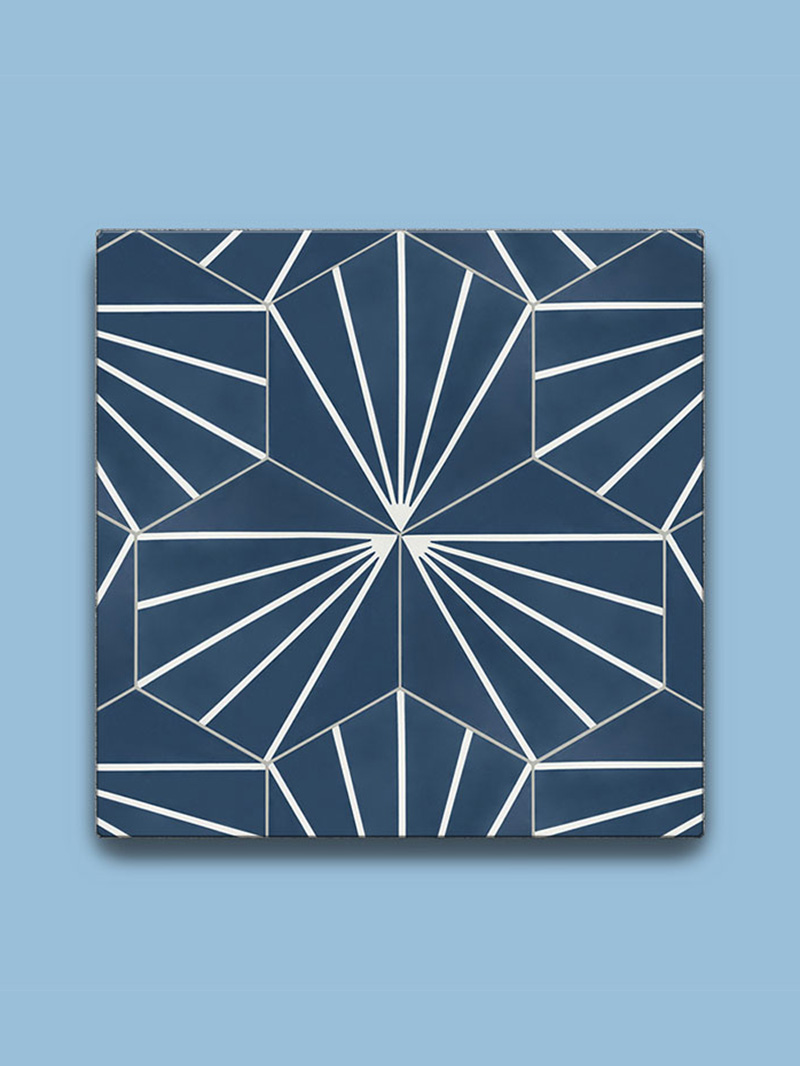Deco Mosaic - Carreaux de ciment Stellaire bleu