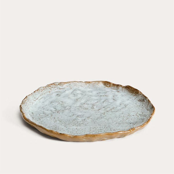 Kave Home - Assiette plate en céramique grise, Alenia