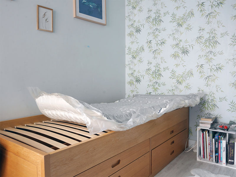 Matelas Hybride de Mello, compacté dans du plastique sous vide